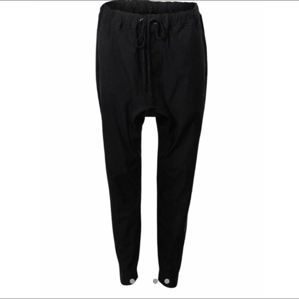 Decjuba jet black drop crotch pants.